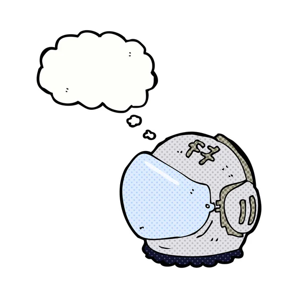 Casco astronauta de dibujos animados con burbuja de pensamiento — Archivo Imágenes Vectoriales