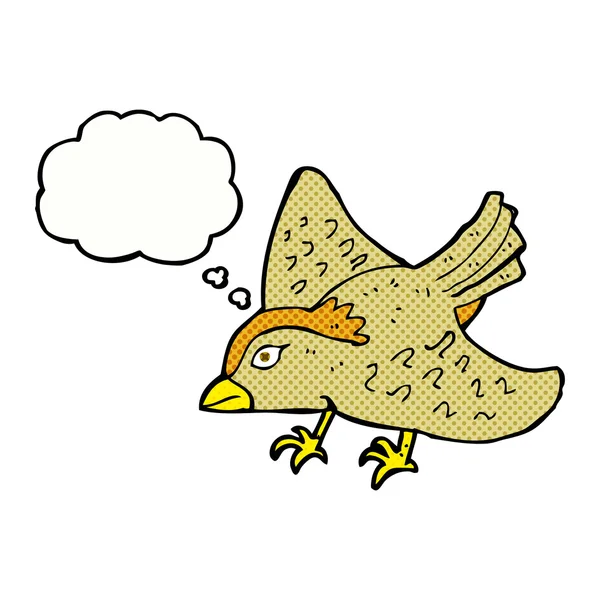 具有思想气泡的卡通花园鸟 — 图库矢量图片