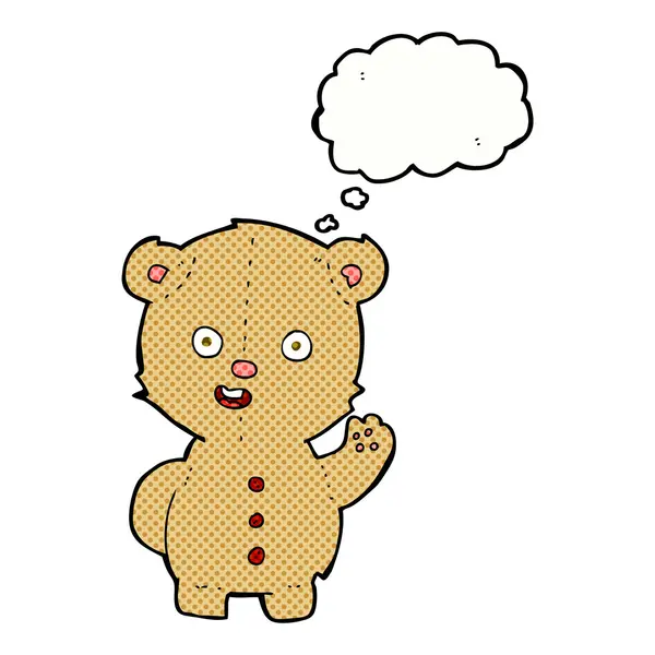 Kreslený medvídek s myšlenkovou bublinou — Stockový vektor