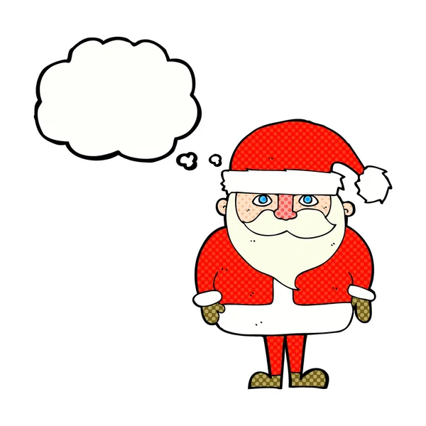 Cartoon santa claus with thought bubble — Stock Vector