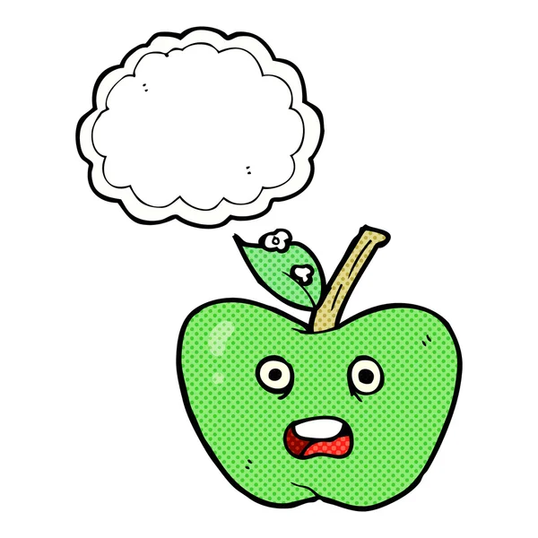 Düşünce baloncuklu çizgi film elması