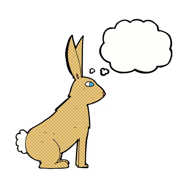 Cartoon rabbit with thought bubble — Stock Vector