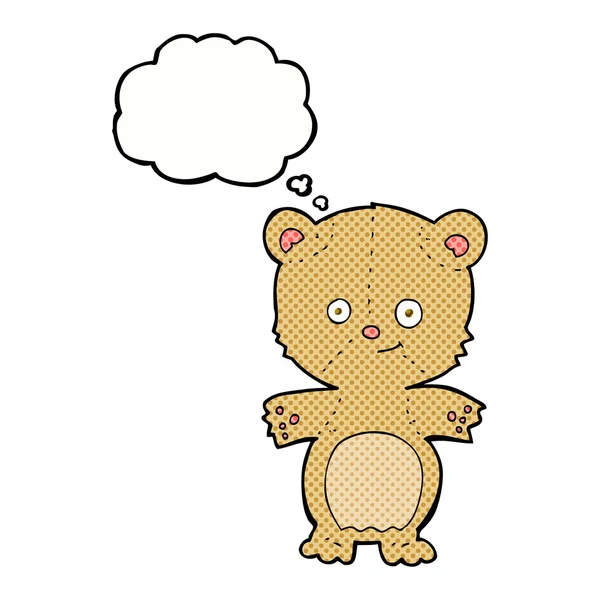 Cartoon teddy bear with thought bubble — Stock Vector