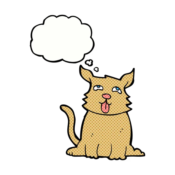 Cartoon glücklicher Hund mit Gedankenblase — Stockvektor