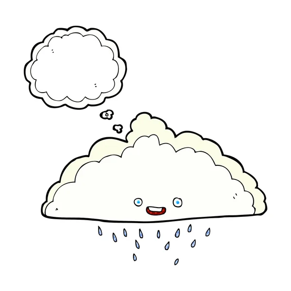 Nuvola di pioggia del fumetto con la bolla di pensiero — Vettoriale Stock