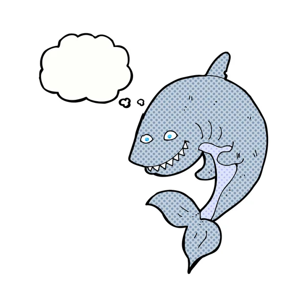Rekin kreskówki z bańki myślowej — Wektor stockowy