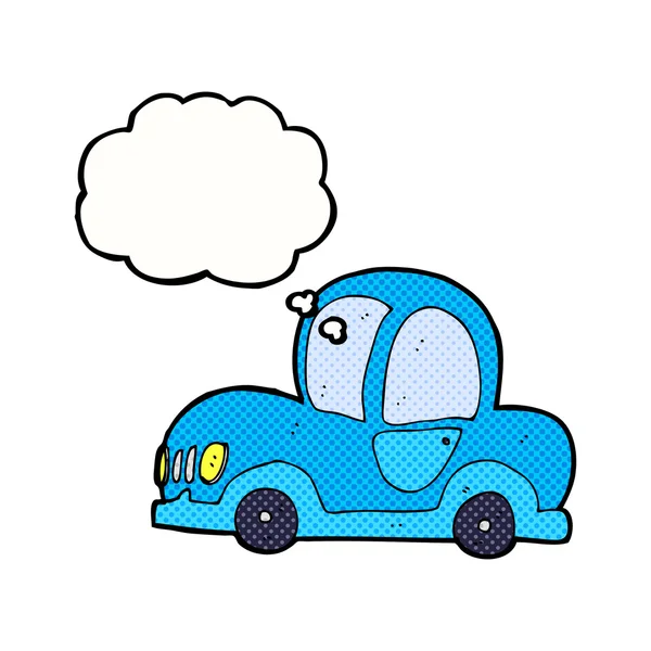Samochód kreskówki z bańki myślowej — Wektor stockowy
