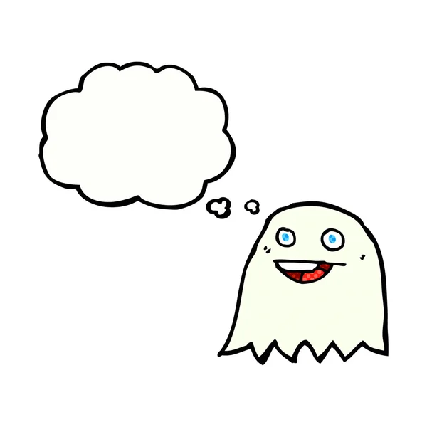 Cartoon ghost with thought bubble — Stock Vector