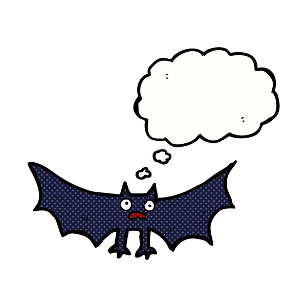 带有思想气泡的卡通蝙蝠 — 图库矢量图片