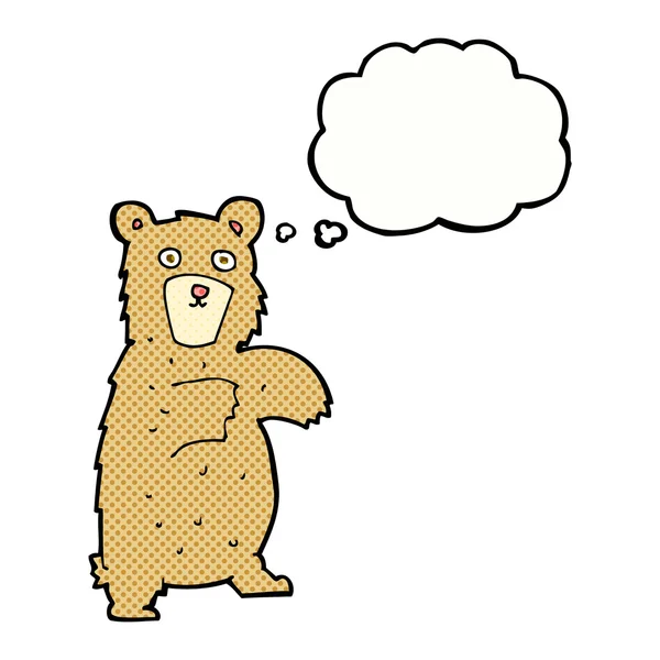 Cartoon bear with thought bubble — Stock Vector