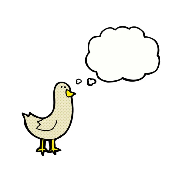 Ptak kreskówki z bańki myślowej — Wektor stockowy