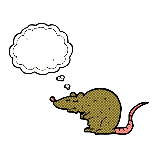 Ratto cartone animato con bolla di pensiero — Vettoriale Stock