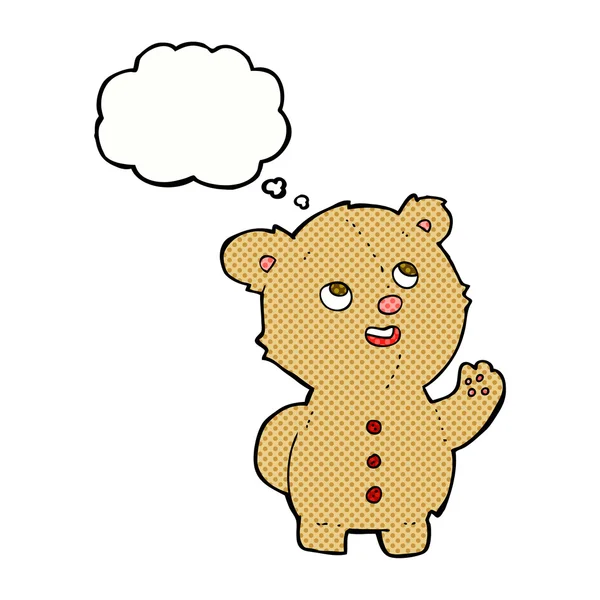 Cartoon schattig teddybeer met gedachte zeepbel — Stockvector