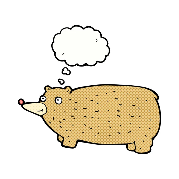 Смішний мультяшний ведмідь з мисленням бульбашки — стоковий вектор