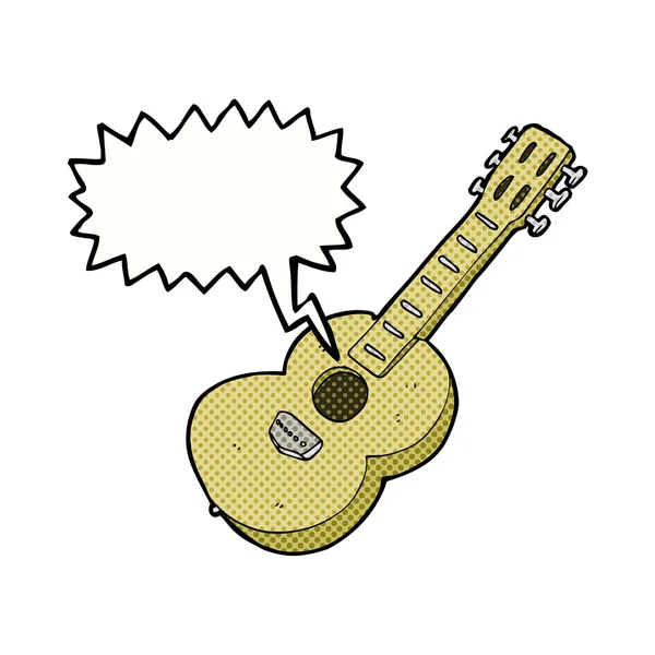 Мультяшная гитара с мыльным пузырем — стоковый вектор
