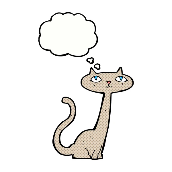 Мультяшный кот с мыслепузырем — стоковый вектор