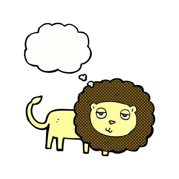 Cartoon lion with thought bubble — Stock Vector