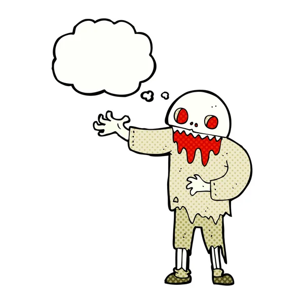 Kreskówki upiorne zombie z bańki myślowej — Wektor stockowy