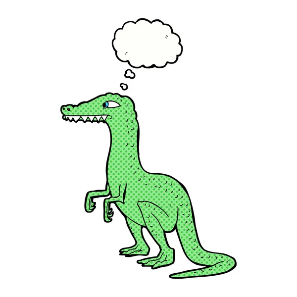 Rajzfilm dinoszaurusz gondolat buborék — Stock Vector