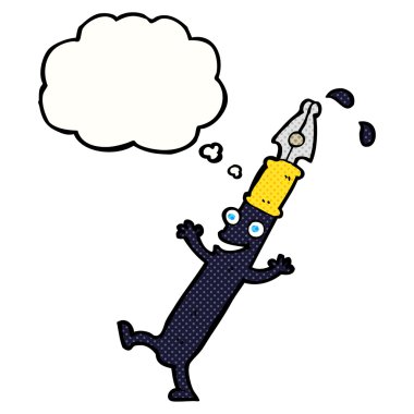 Düşünce baloncuklu çizgi film karakteri