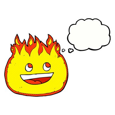 Düşünce baloncuklu çizgi ateş sınırı