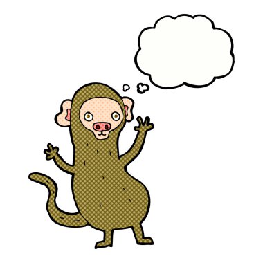 Düşünce balonlu çizgi film maymunu