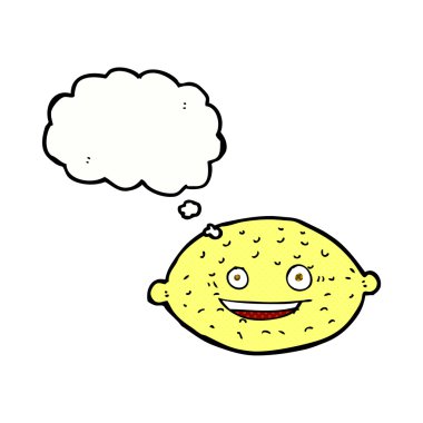 Düşünce baloncuklu limon çizgi filmi