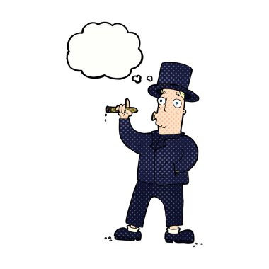 Düşünce balonlu sigara içen beyefendi.