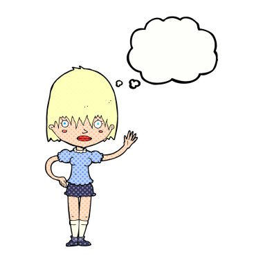 kabarcık karikatür sallayarak kadınla sanıyordum