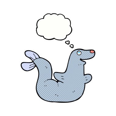 Düşünce baloncuklu çizgi film mührü