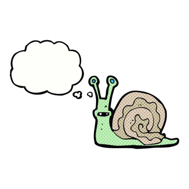 çizgi film salyangoz düşünce balonu ile