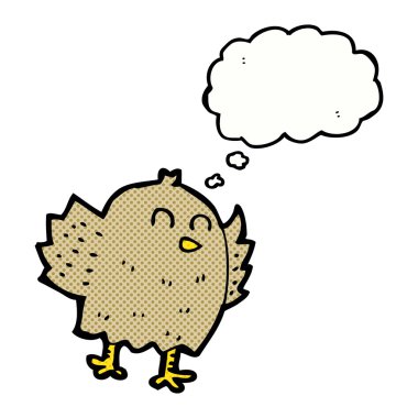 Düşünce baloncuklu çizgi film kuşu