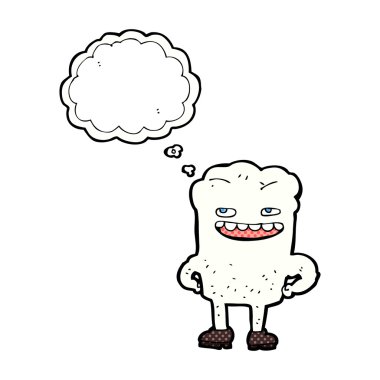 Düşünce baloncuklu çizgi film dişi