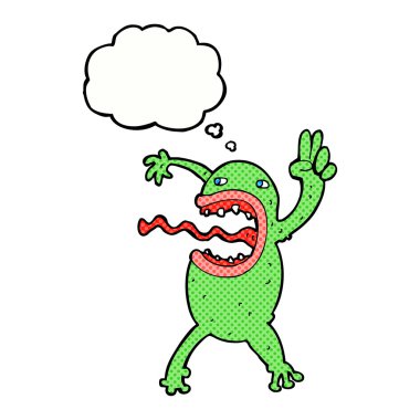 çizgi film çılgın kurbağa ile düşünce balonu