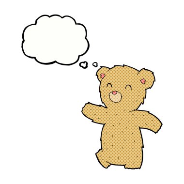 Düşünce baloncuklu oyuncak ayı.