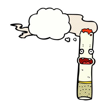 Düşünce baloncuklu çizgi film sigarası