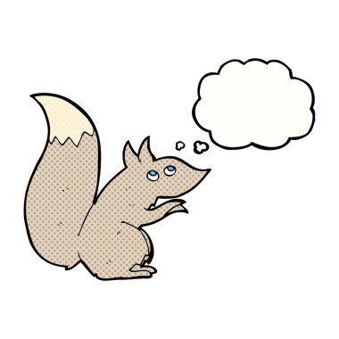 Düşünce baloncuklu bir sincap.