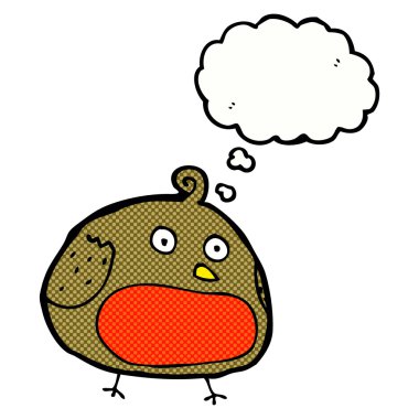 Düşünce baloncuklu çizgi robin