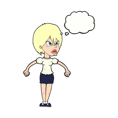 çizgi film kadın düşünce balonu ile rahatsız