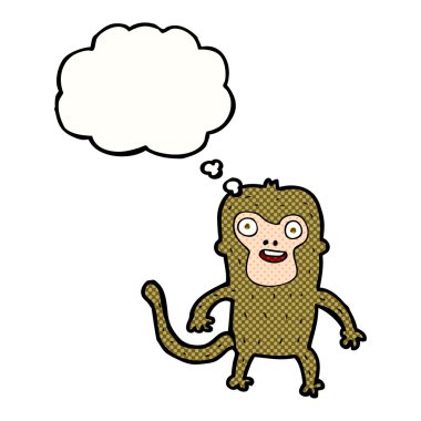 Düşünce balonlu çizgi film maymunu