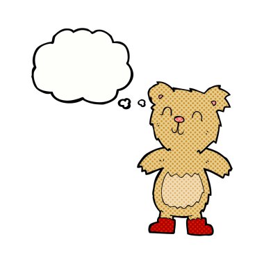 Düşünce baloncuklu oyuncak ayı.