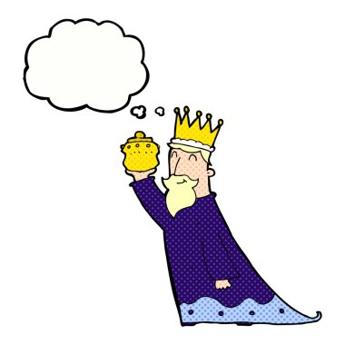 Düşünce baloncuğu olan üç bilge adamdan biri.