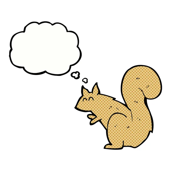 具有思想气泡的卡通松鼠 — 图库矢量图片