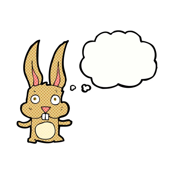 Conejo de dibujos animados con burbuja de pensamiento — Archivo Imágenes Vectoriales