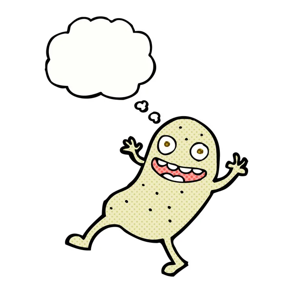 Cartoon potato with thought bubble — Stock Vector