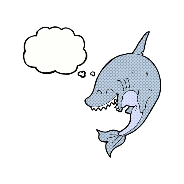 Tecknad haj med tanke bubbla — Stock vektor