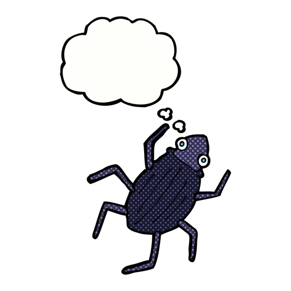 Insecto de dibujos animados con burbuja de pensamiento — Archivo Imágenes Vectoriales