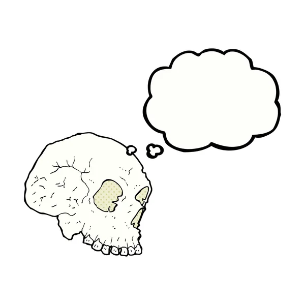 Ilustracja czaszki z bańką myślową — Wektor stockowy