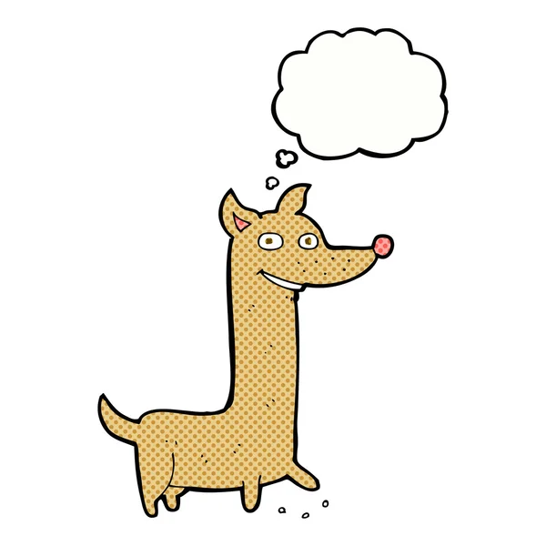 Grappige cartoon hond met gedachte zeepbel — Stockvector