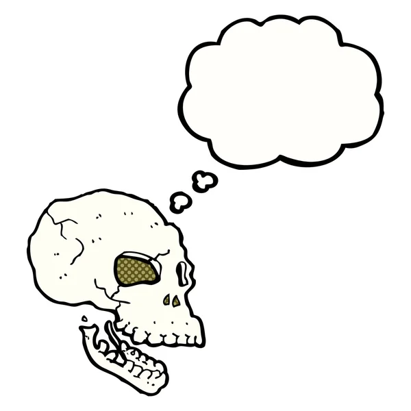 Kreskówki straszne czaszki z bańki myślowej — Wektor stockowy